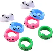 [VALICLUD] 8pcs Adorable Frog Rings Resin Animal Finger Jewelry Frogs Decor for Stackable Ring Fashion Accessory Random