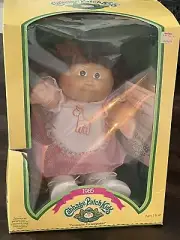 1985 Cabbage Patch Doll NEW IN BOX - Brown hair Pink dress Ultra Rare Vintage