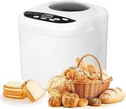 Automatic Bread Maker Machine, 360° Three-dimensional Baking, 19 Menu Settings, Temperature Control with Lcd Display for Cake, Pizza Dough, Rolls, Home Bakery
