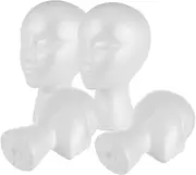 TOGEVAL 4Pcs Foam Mannequin Head for Wigs Caps and Hats Lightweight Display Holder for Salon and Home Use Durable and Reusable Foam Material for Makeup Practice