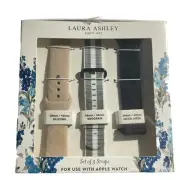 Laura Ashley Apple Watch Straps 3pc Set 38/40mm Metal Mesh, Grograin, Silicone