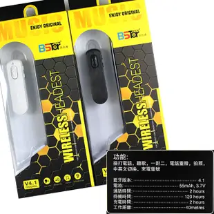 【BStar】一對二系列 耳掛式單耳藍牙耳機 BU-11(簡約白)