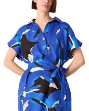 Whistles Abstract Blooms Linen Dress