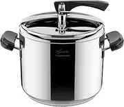 [Lagostina] Pressure Cooker La Classica Lagofusion, Pressure Cooker Ø 26 cm, Capacity 12L, with Basket, Cookbook and Ecodose, Bakelite Handles, Weight Valve and Lagofusion Bottom
