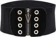[VALICLUD] Elastic Waistband Wide Waist Belt for Women Fashion Corset Waist Trainer Black