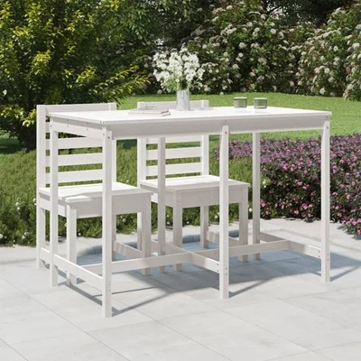 Garden Table White 159.5x82.5x110cm Solid Wood Pine
