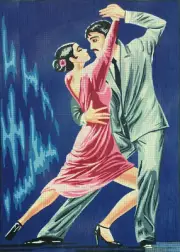 Needlepoint tapestry painted canvas 10.562 - Tango (24"x32") GobelinL