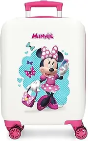 Joumma Disney Minnie Good Mood Cabin Suitcase White 33 x 50 x 20 cm Rigid ABS Side Combination Lock 28.4L 2 kg 4 Double Wheels Luggage Hand, White, Cabin Suitcase, White, Cabin Suitcase