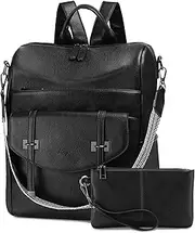 [Kasqo] Backpack Purse for Women, PU Leather Rucksack Ladies Convertible Shoulder Bag Handbag Daypack for Work Travel School