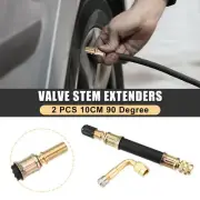 2pcs 10cm 4" Car Tire Valve Extender Hose with 90 Degree Extension Adaptor
