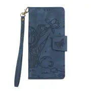 MCC Folio Case iPhone 12 Leather Wallet Cover Butterfly Apple iPhone12 [Dark Blue]
