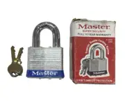 Master Lock #17 Laminated Steel Padlock, 1" Shackle USA Made