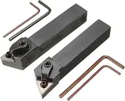 2Pcs 1616H16 1616H16 Lathe Turning Tool Holder 16X100Mm for Tnmg Insert Kit 4 Wrench+2 Boring Bar Set Boring Tool