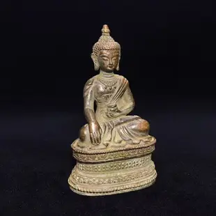 古玩古董收藏黃銅釋迦牟尼佛 銅佛像 黃銅如來佛 阿彌陀佛像擺件