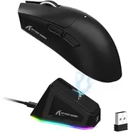 LexonElec PixArt PAW3311 Wireless Gaming Mouse x ATTACK SHARK X11 with Magnetic RGB Charging Dock, 59g Tri-Mode Ultralight Gaming Mouse, Wired/2.4G/BT, 22K DPI-Black