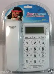 White Big Button HOME TELEPHONE Corded Wall Desk 90 Memory Speaker Phone Dialing