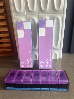 2 Extra Large Pill Organizers Bexeen Pill Box 7 Day Weekly Pill Organizers AM PM