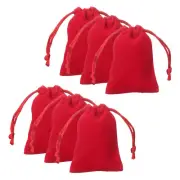 20pcs Velvet Gift Bags 2" x 2.8" Drawstring Jewelry Pouches, Red
