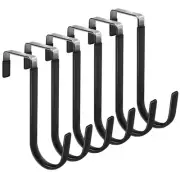 Over the Door Hooks, 6 Pack Door Hangers Hooks with Rubber Prevent Scratches ...