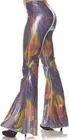 Underwraps Womens Metallic Holographic Swirl Bell Bottom 80's Costume 29396