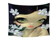 Poisonous Beauties White Oleander Girl and Flowers Tapestry