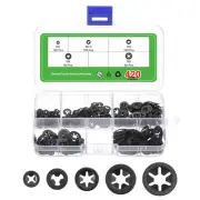 420Pcs Internal Tooth Washers Assortment Kit, 65Mn, 5 Size, Black