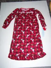 NWT Peanuts Girls Nightgown Size M Holiday Snoopy/Tweety Long Sleeve Flannel