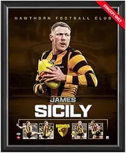 James Sicily Hawthorn Hawks Official Licensed AFL Print Framed