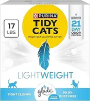 Purina Tidy Cats Light Weight, Low Dust, Clumping Cat Litter, Lightweight Glade Clear Springs Multi Cat Litter - 17 lb. Box