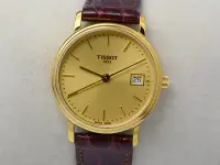 在飛比找Yahoo!奇摩拍賣優惠-《寶萊精品》Tissot 天梭表金黃圓型石英女子錶