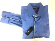 New Nordstrom Men's Dress Shirt STONE ROSE Blue Button up Long Sleeve Size 2XL