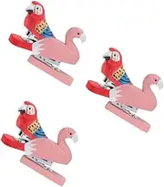Operitacx 3sets Animal Stapler Office Binding Machine Flamingo Stapler Reusable Binding Machine Flamingo Desk Accessory Home Office Supplies Wooden Stationery School Stationery Iron 2pcs*3