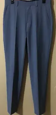 $198 Hugo By Hugo Boss Men’s Pastel Blue Superflex Dress Pants Wool Blend Sz 30R