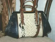 BRAHMIN Arden Satchel in Creme Carlisle NWT not attached