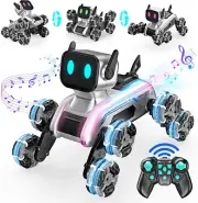 Robot Dog Toys for Age 8-13, 8WD Remote Control Cars Robot Dog Rc Car with Light