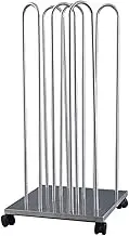 Universal 2 Side Storage Stacker Cart,Portable Clothes Hanger Organizer Stacker,Space Saving for Laundry Room Retail(Silver)