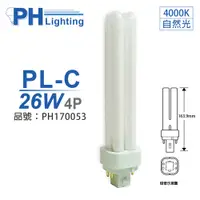 在飛比找PChome24h購物優惠-(3入) PHILIPS飛利浦 PL-C 26W 840 冷