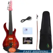 16inch 5 Strings Electric Viola Solid Wood Guitar Shape Ebony Fittings Case Bow