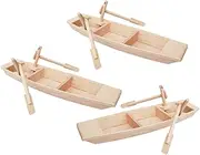 UPKOCH 3pcs Decorative Wooden Boat Model Rustic Crafts Ornament for Desktop Charming Office Home Decor Sturdy Design for Dining Table Bedroom