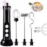 3 In 1 Milk Frother Electric Rechargeable Milk Foam Maker Drink Coffee Mixer NEW