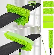 Ceiling Fan Cleaner Duster with 75'' Extension Pole, Flexible Fan Duster for Ceiling Fan Blades, Reusable Cleaning Tool for High Ceiling Fan, Skinny Duster for Tight Spaces