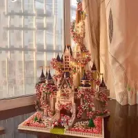 在飛比找樂天市場購物網優惠-跨境批發兼容樂高積木櫻花束迪士尼公主城堡女孩系列拼裝益智玩具