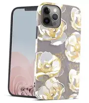 iPhone 12 Case, iPhone 12 Pro Case, Ultra Slim Thin Glossy TPU Anemone Flowers