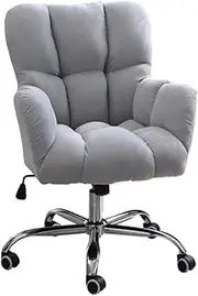 Generic Chairs,Mid Back Executive Swivel Chair Armchair Upholstered Adjustable Chair Office Chair/Gray/50-58Cm