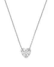 Diamond Heart Pendant Necklace in 14K White Gold, 0.50 ct. t. w. - Exclusive