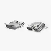 1 Pair 4 Out Stainless Steel Car Exhaust Tip Compatible For A6 A7 Up To S6 S7 2016-2018 Muffler Tip TailPipe Exhaust System(Silver)