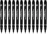 UNI-Ball PIN Drawing Pen FINELINER Ultra FINE LINE Marker 0.8mm Black Ink - [Pack of 12]