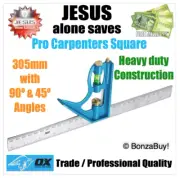 OX Tools Pro 30cm Carpenter Square w/ Level, Ruler & 45º / 90º Angles Set Square