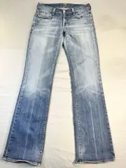 7 For All Mankind Size 28 Women's Jerome Straight Blue Denim 32 In Inseam
