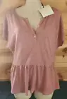 Cynthia Rowley Women's Knit Top 100% Linen Small Mauve